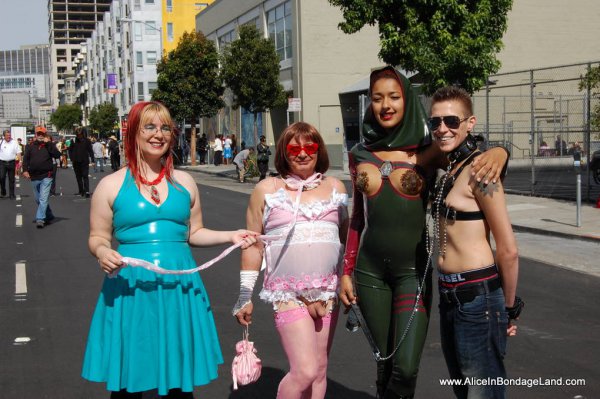 AliceInBondageLand - Happy Folsom Street Fair - Public Sissy Handjob Humiliation San Francisco