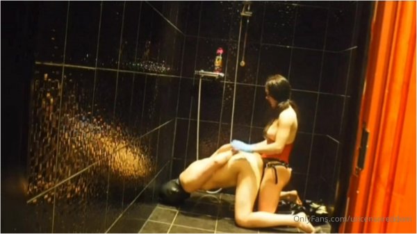 UncensoredDom - Strap On Vid In Shower - Strap on