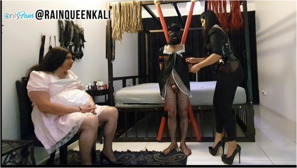 Queen Kali Rain - This is a real fantasy of 2 loyal obedient slaves I have - Bondage Male