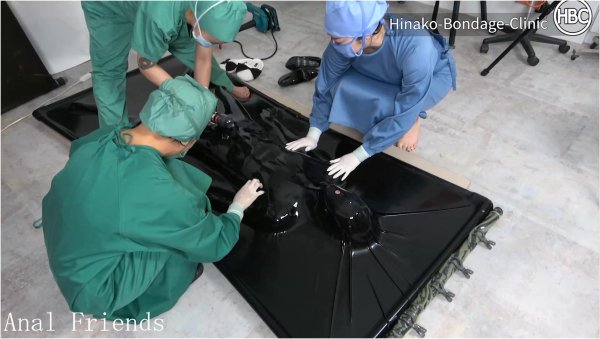 Hinako Bondage Clinic - Hinako House of Bondage - HBC X Anal Friends - Latex Vacuum Bed Treatment