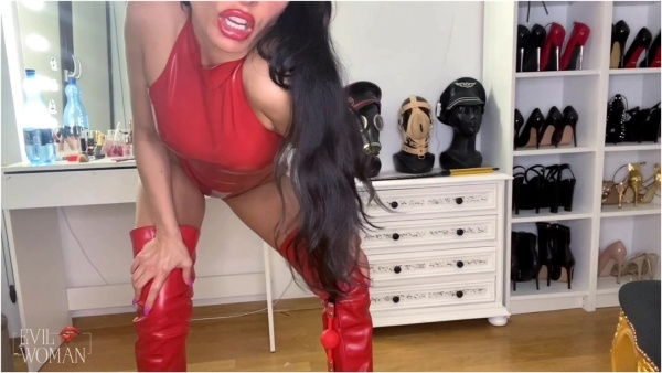 Evil Woman - Red Latex And Boots Worship