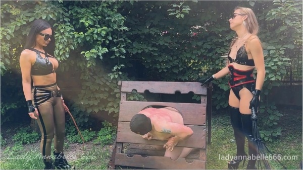LadyAnnabelle666 and Evil Woman - Hard punishment in the garden