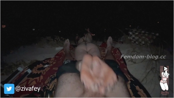 ZIVA FEY'S FANTASIES - Ziva Fey - Nighttime Footjob On The Beach For Satans POV