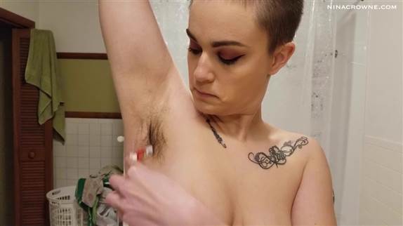 Nina Crowne - Hairy Armpit Shaving