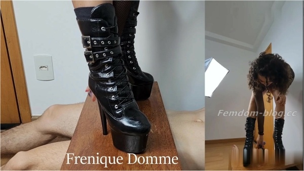 Domme Frenique - CBT EP 3 Heavy Pole Dance Boots Painful and dangerous CBT