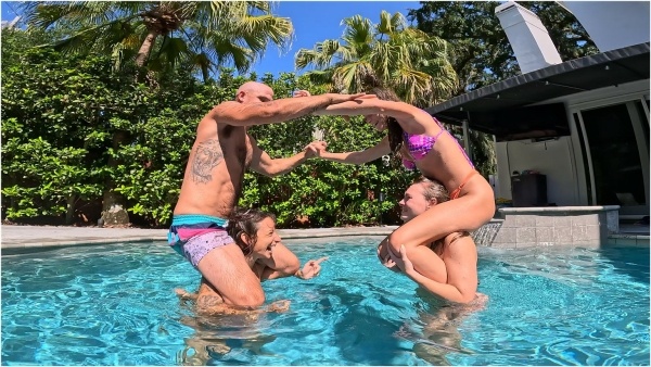 Princess Nathalia - Nathalia, Tyler, Mya and Kuna - Pool Time Lift and Carry