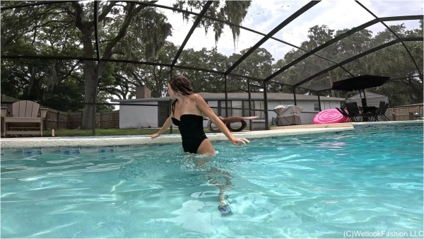 WetlookFashion - Nathalia Gets Wet In A Corset Style Bodysuit