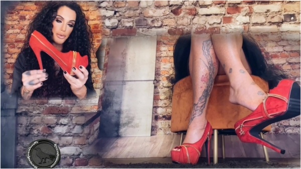 MistressRavenFD - STROKE TO MY RED SUEDE SHOES