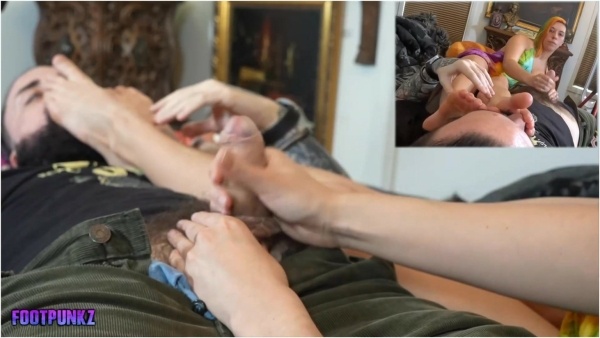 Footpunkz - Jerked off by my Girlfriend’s Best Friend - Amateur Foot Smelling Handjob