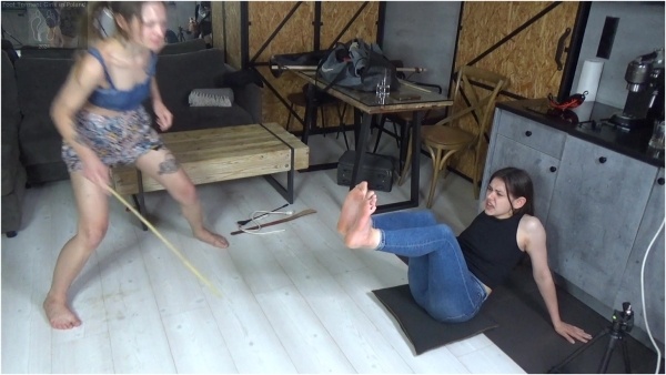 Foot Torment Girls in Poland - I teach the Art of Bastinado to two newbies