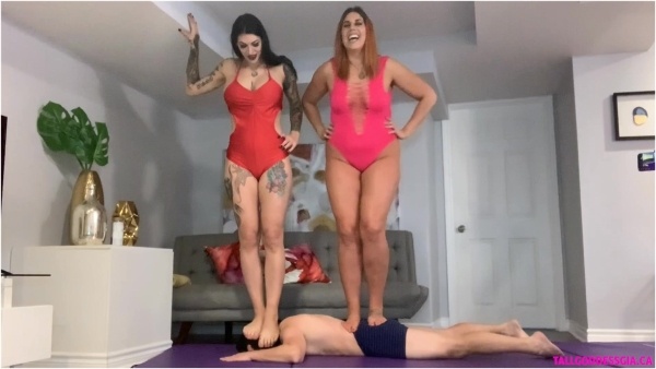 Tall Goddess Gia - Gia and Damazonia Trampling Their Bitch