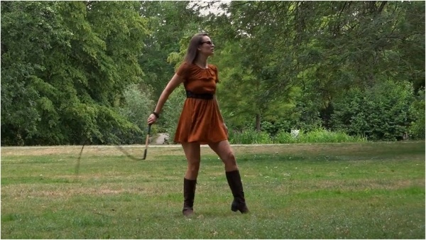 FEMDOM-POV-CLIPS - Lady Iveta - 2nd Stockwhip - Cracking (German)