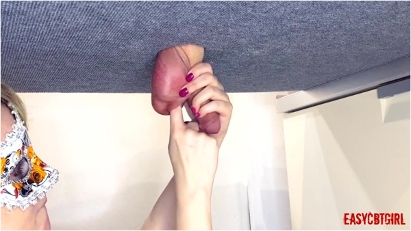 Sexyfemdomcbt  - Mistress Very Hard Scrotum Stretching Her Slave