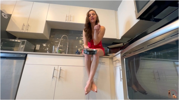 Femdom Puppy Play - Lana Blade Feeds Her Slave Her Spit