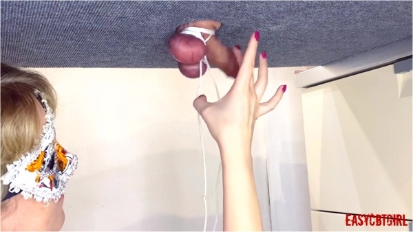 Sexyfemdomcbt  - Mistress Ties Balls And Snaps Fingers Over Slave Balls