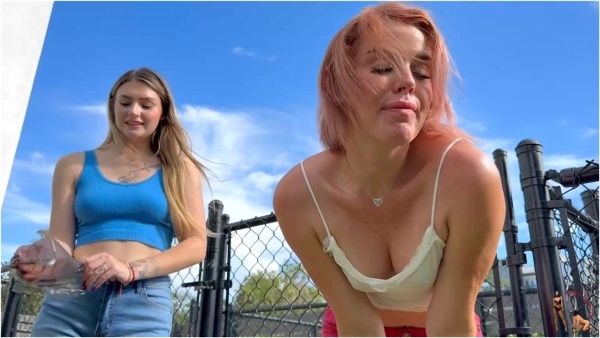 Femdom Puppy Play - London and Kody Evans Humiliate The Boy @ the Doggy Park