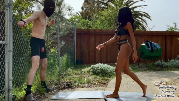 Balls4play - Goddess Wilde  - Chained Backyard Slave
