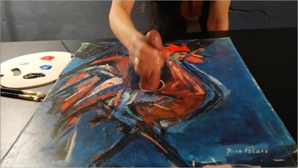 Coruja Preta - Cock Milking Painting With A Cum And Colors