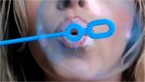 Petite Mercy - Frosty Pink Lips Blowing Bubbles