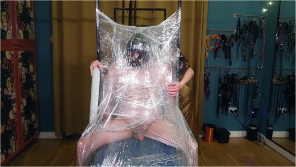 Countess Diamond - Cling Film Bondage and Orgasm Control Predicament