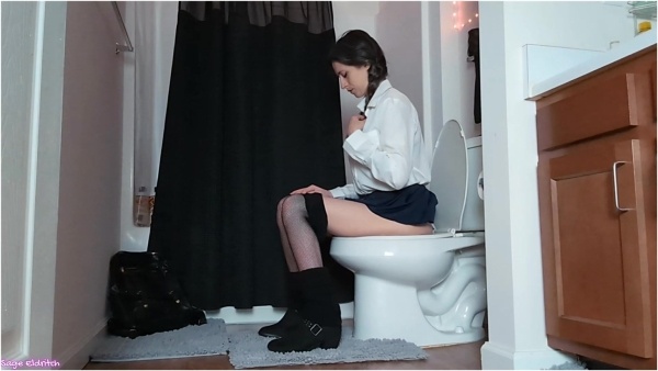 Sage Eldritch - School Girl Wednesday Addams Peeing [Voyeur