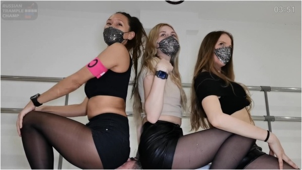 Russian Trample Championship - Educational Trampling 8 Full 3 Girls Deforming Muscular Guy By Non Stop Trampling And Merciless Jumping