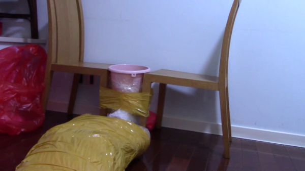 Human toilet with head trapped in bucket- The Mummy 5S 10 Hours