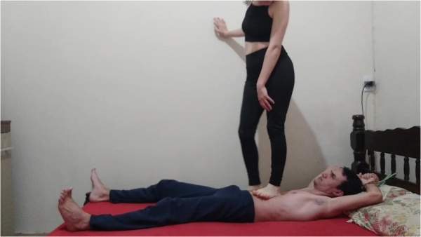Pain And Pressure - 04 Beatriz - Trampling Tied Slave On Bed 1