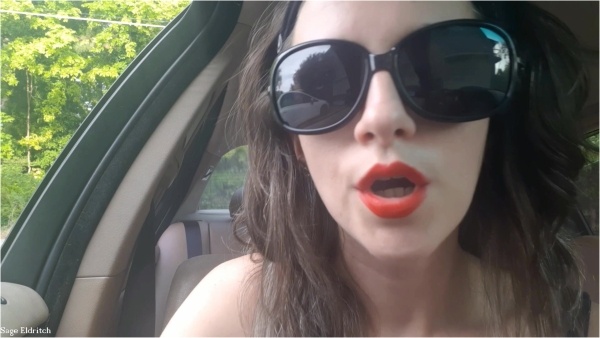 Sage Eldritch - Red Lipstick Cigarette Smoking Inhales and Exhales