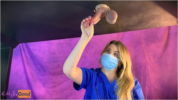 KittyBeGood - Hot Blonde Nurse Drains Big Cock And Balls In Milking Table