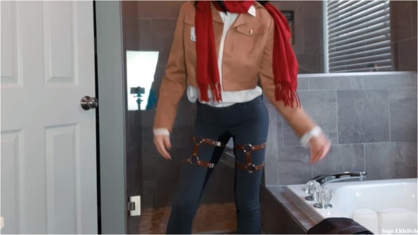 Sage Eldritch - Mikasa Ackerman Wetting Tight Jeans and Panties