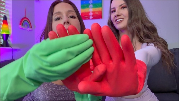 Brook Logan - Red Light Green Light Rubber Gloves JOI - Belle O'Hara