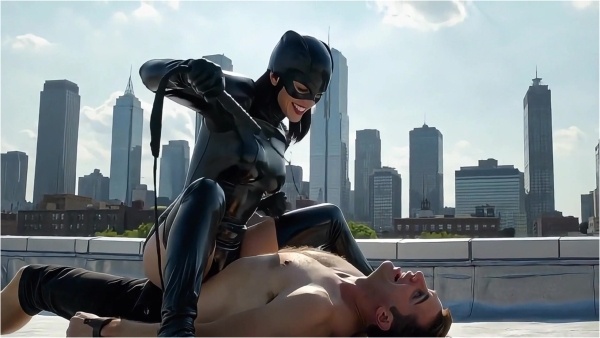 Girls in Rubber Dominate Femdom Latex Whipping