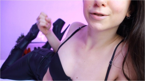 thetiniestbunny - Femdom edging JOI in leather and heels