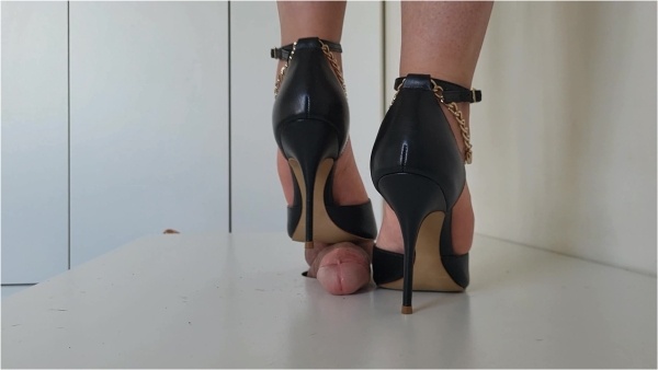 High Heels Goddess Lady Latisha - Lady Latisha - Black Leather SANMARINA Stilettos - Cock Trampling CBT Shoejob - POV