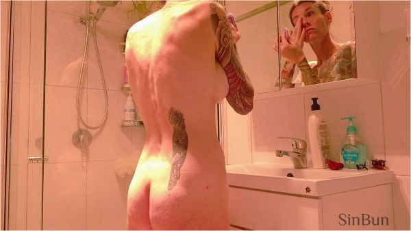 SinBunAfterDark - Stepmom's Shower and After-Shower Routine Voyeur POV