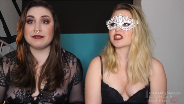 Lady Aislynn and Queen Marina - We Want A Female Sub - Men SUCK