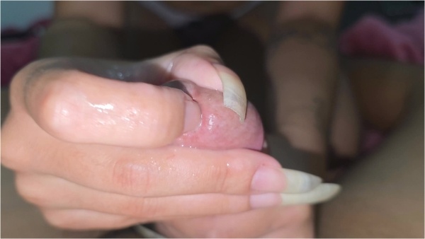 Dherlydoll Long Nails - Irresistible Natural Nails Handjob Peehole Play POV No Polish