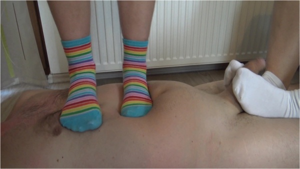 Femdom Austria - Double Blondie Sock Job Trampling!