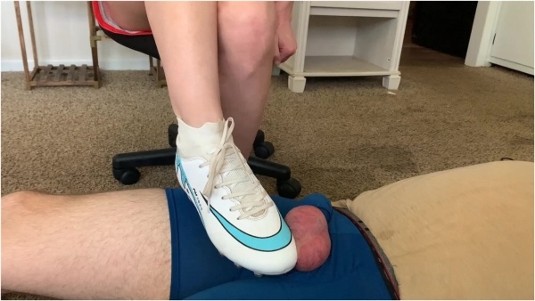 Nutcracker Princess - Country Girl Ali  - Brutal Ballbusting And Crushing With Soccer Cleats I Try To Pop His Nut